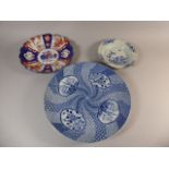 A Large Blue and White Oriental Plaque, 37cm Diameter,