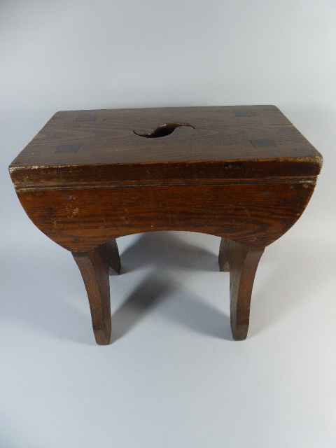 A 19th Century Country Made Chestnut Stool.