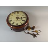 A Good Quality Mid 19th Century Cased Circular Wall Clock by Dent having Single Train Fusee