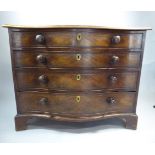 A Nice Quality 19th Century String Inlaid Serpentine Front Chest of Five Graduated Drawers with