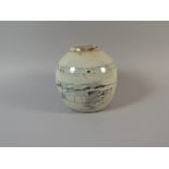 A 17th Century Chinese Ming Dynasty Ginger Jar with Blue Glazed Decoration.