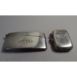 A Silver Card Case, Monogrammed AAH, Birmingham 1905,