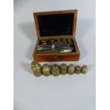 A Nice 19th Century Set of Cased Letter Weights Together with Seven Loose Weights.
