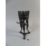 A Grand Tour Roman Tripod Bronze after Brasero with Satyrs Formed a Legs and Bowl Shaped Top with