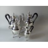 A Fabulous Quality Silver Plated Tea Service by Christofle, with Stylised Rams Head Spouts,