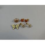 A Collection of Vintage Jewellery to Include Gold Signet Ring, Gold and Red Coral Screw on Earrings,