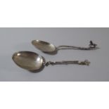 Two Continental Silver Christening Spoons.