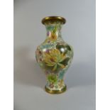 A Japanese Cloisonne Vase of Baluster Form Decorated with Flowers and Leaves. 23.