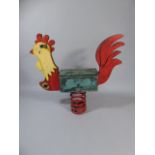 A 20th Century Childs Playground Sit on Cockerel on Coiled Spring Mount.