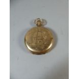 A Nine Carat Gold Full Hunter Pocket Watch with Waltham USA Movement, the Case Monogrammed A.B.
