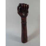 An Interesting 19th Century Ethnic Caved Wood Human Fist and Forearm. Possibly Indonesian.
