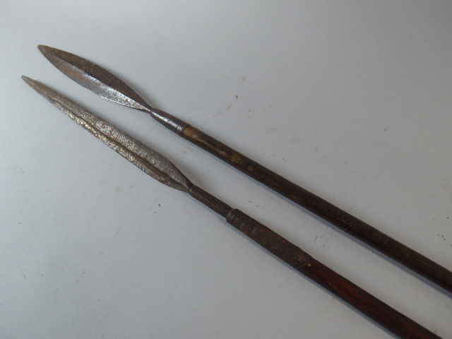 Two 19th Century African Tribal Spears. Longest 158cm.