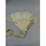 A 19th Century French Ivory and Ostrich Feather Fan.