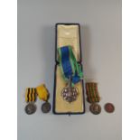A Collection of Five Thai Medals to Include a Boxed Order Of The Crown Grand Cross Sash Badge and