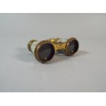 A Pair of 19th Century Gilt Brass and Mother of Pearl Opera Glasses by Flammarion.