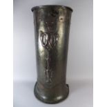 An Arts and Crafts Copper Stick Stand with Stylised Tulip Decoration by William Soutter and Sons