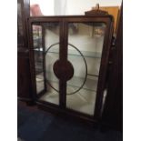 An Art Deco Walnut Display Cabinet