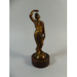 A 19th Century Gilt Bronze Grand Tour Figure of Classical Maiden on Turned Wooden Base.