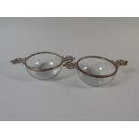 A Pair of 19th Century Glass and Silver Mounted Wine Tasters. London 1898 by William Comyns.