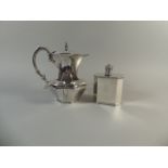 A Silver Plated Tea Caddy with Removable Crown Finial and Inscribed for 1977 Silver Jubilee