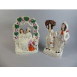 Two 19th Century Staffordshire Flat Backs, Couple in Vineyard and One Other.
