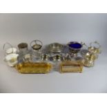 A Collection of Silver Plated Condiment Dishes to Include Mustards, Bonbons, Sugar and Cream,