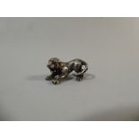 A Nicely Modelled Silver Miniature Study of a Leopard. 23.8gms. 3cm Long.