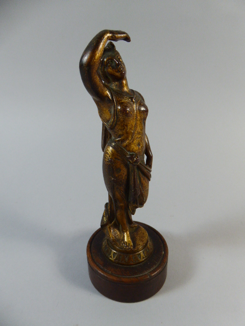 A 19th Century Gilt Bronze Grand Tour Figure of Classical Maiden on Turned Wooden Base. - Image 2 of 2