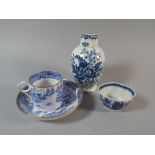 A Collection of 19th Century Blue and White China to include Coffee Can and Saucer,