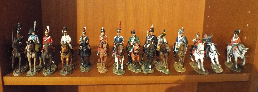 A Collection of Fourteen Del Prado Metal Cavalry Figures