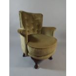 An Edwardian Button Upholstered Ladies Armchair