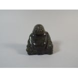 A Nephrite Study of a Seated Buddha, 7cm Long,