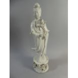 An Early Oriental Blanc De Chine Figure of Guanyin. 42cm High.