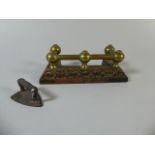 A 19th Century Novelty Miniature Iron and Brass Fire Fender, 16cm Long,