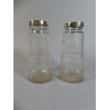 A Pair of Silver Mounted Edwardian Cut Glass Vases.