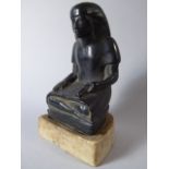 A Museum Replica Egyptian Figure with Louvre Paris Label.