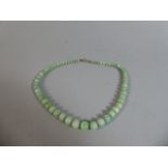 A Good Edwardian Jade Bead Necklace,