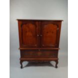 An Italian Inlaid TV/DVD Cabinet on Short Cabriole Legs