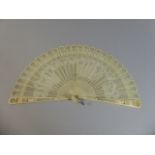 A French Ivory 19th Century Fan with 28 Blades.