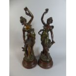 Two Nice Quality Bronzed Spelter Figures after Guillemin.