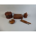A Collection of Various Far Eastern Carved Wooden Boxes, Dice Set,