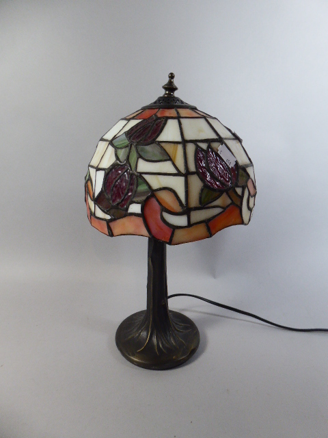 A Modern Table Lamp with Tiffany Style Shade,