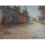 A Framed Watercolour Depicting Village Street,