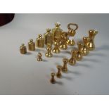 Three Graduated sets of Brass Scale Weights,