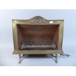 A Vintage Brass Electric Fire,