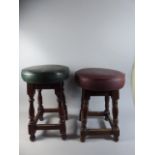 Two Circular Topped Pub Stools