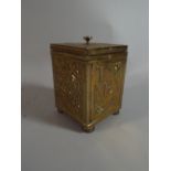 A Beaten Brass Tea Caddy,