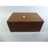 A Late 19th Century Mahogany Workbox with Satin Lined Interior,