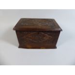 A 19th Century Carved Oak Box with Floral Motif,