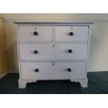 A White Painted Chest of Two Short and Two Long Drawers 82cm Long